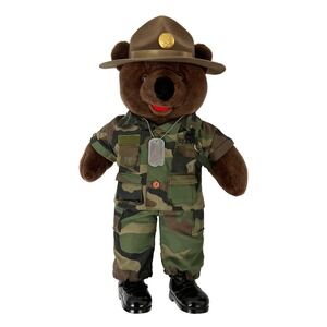 Bear Forces of America US Army Teddy Bear 21" Made in USA Military Camo Rare